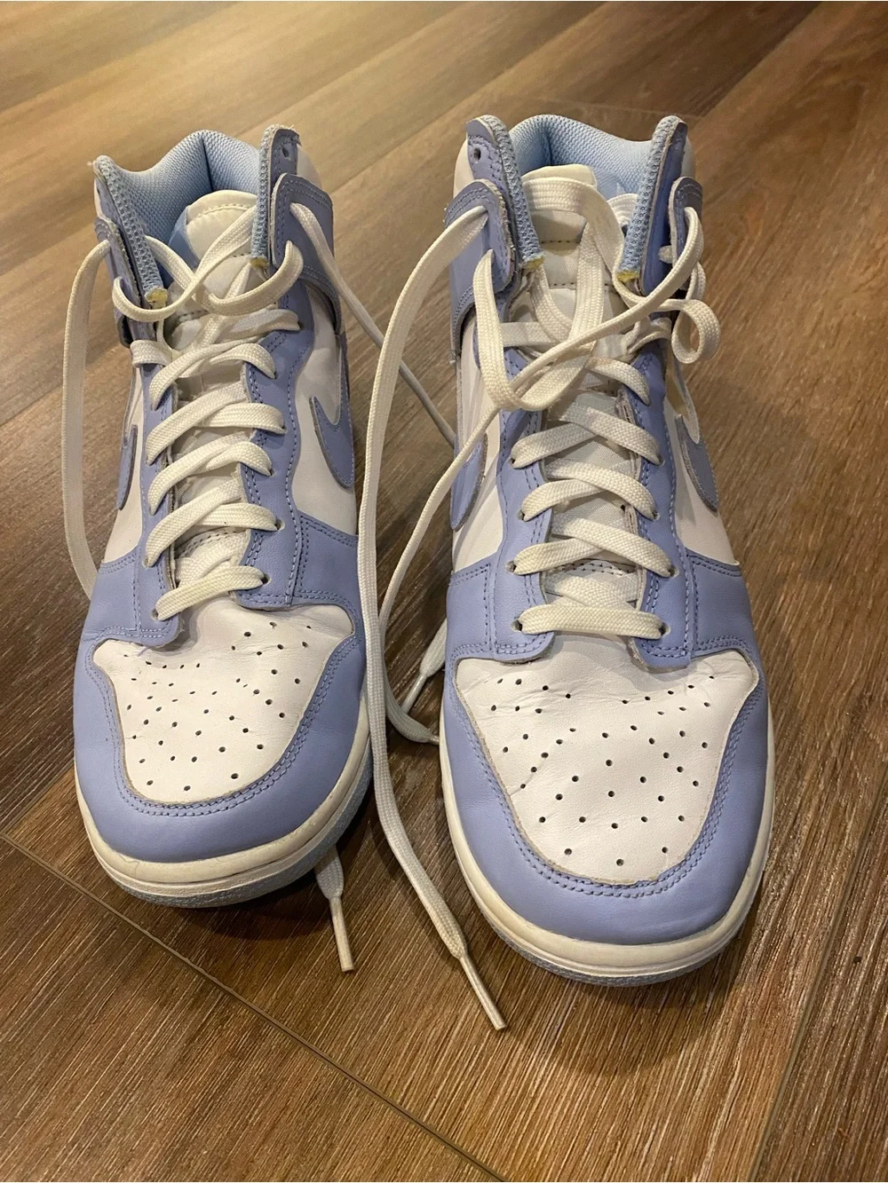 Nike Dunk High 'Aluminum' white and light blue